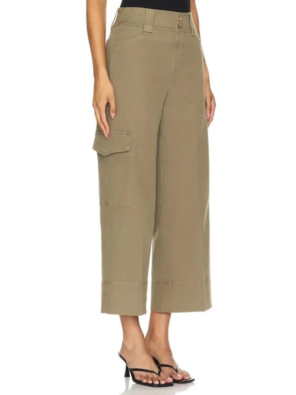 Spanx Stretch Twill Cropped Cargo Pants in Spanish Olive Green #29686R